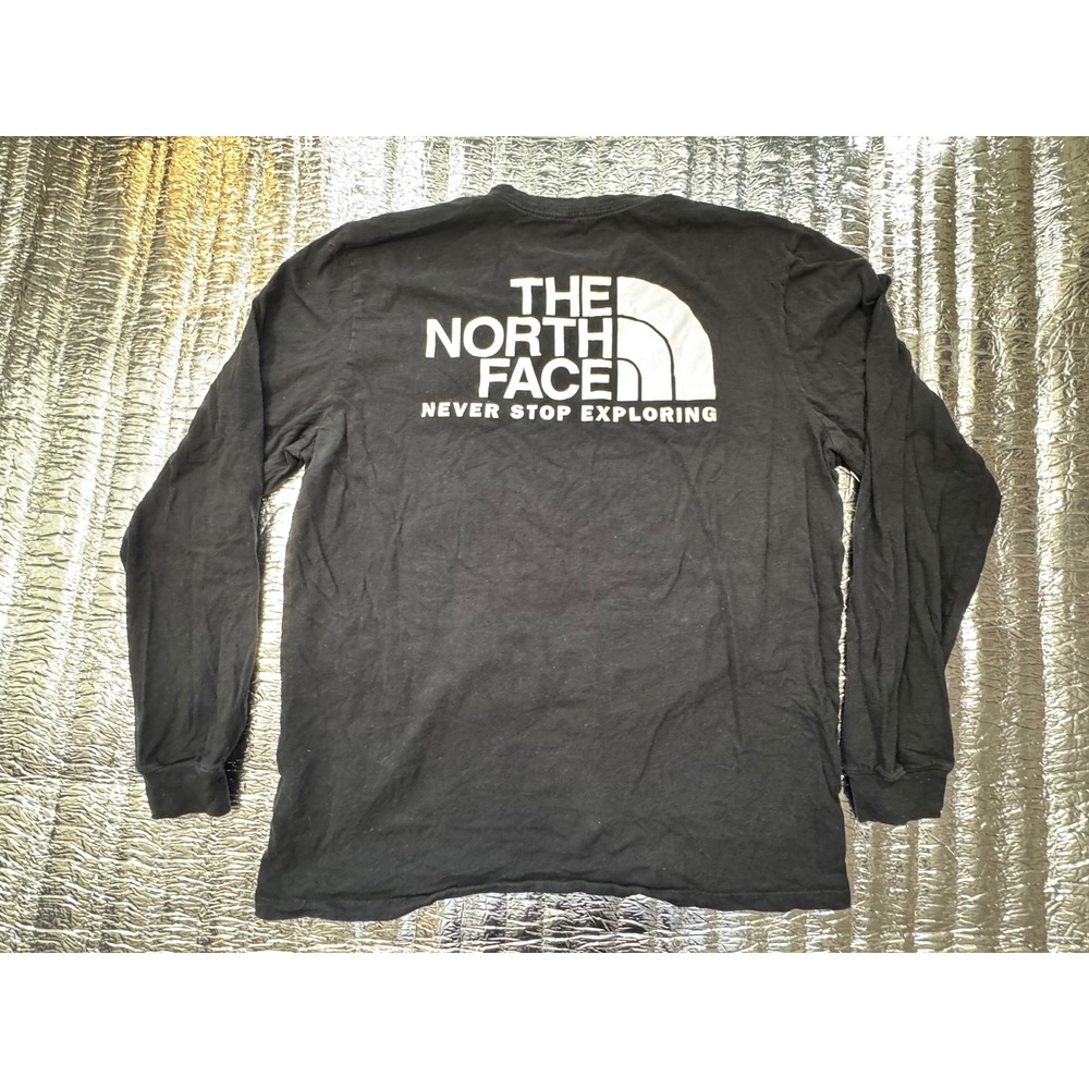 The North Face Mens Black Long Sleeve Never Stop Exploring Graphic Tee Size L